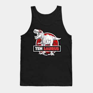 I Am Ten Saurus 10 Yrs Old T-Rex For Boys 10Th Birthday Tank Top